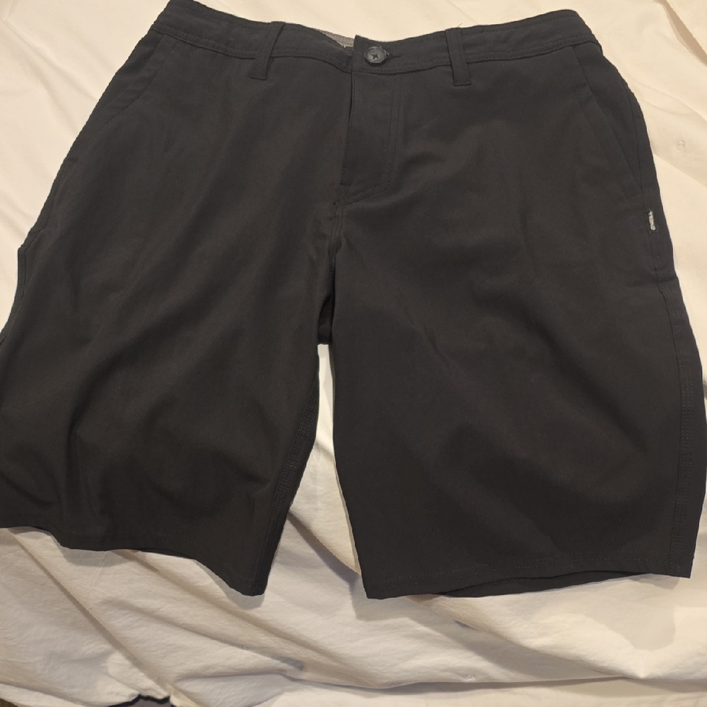 O'Neill Men's Black Flat Front Performance Shorts